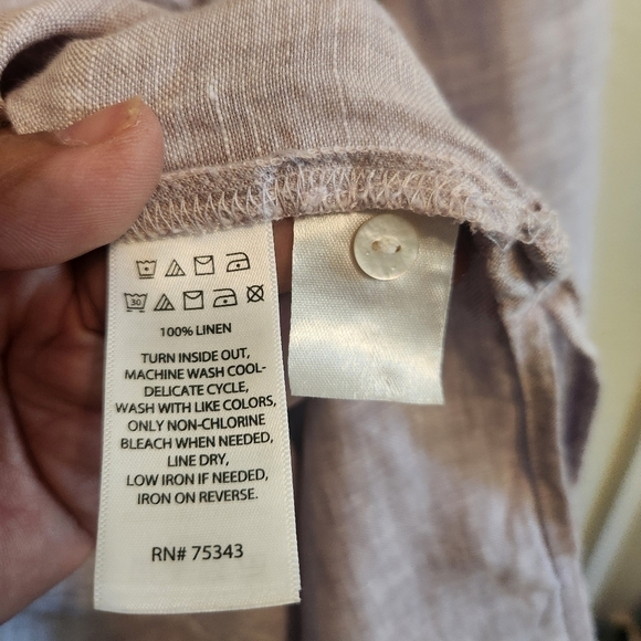 TAHARI 100% LINEN LIGHT PURPLE TUNIC SIZE M - Picture 6 of 6